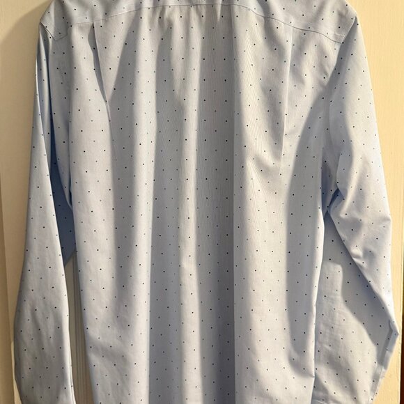 Bonobos Daily Grind Wrinkle Free Dress Shirt - Blue Poka Dot 16/34 Size Large - Picture 3 of 4